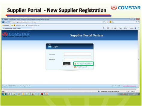 SGWS Supplier Administration User Registration Portal.